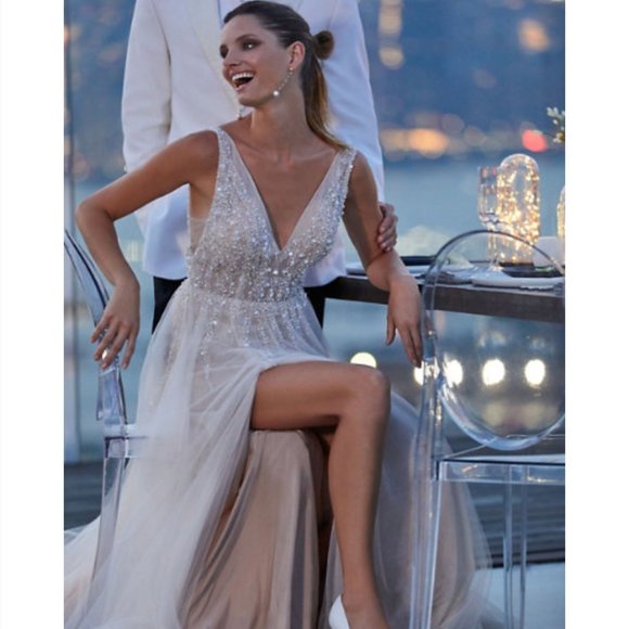 BHLDN Written in the Stars Beaded Tulle Open-Back Wedding Ballgown - Picture 4 of 17